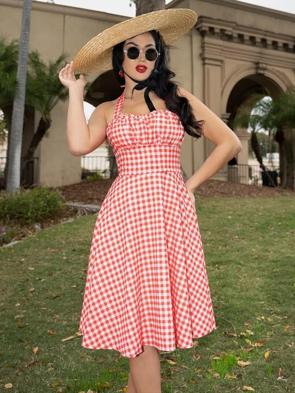 NWT Belle Poque Pin-up Retro Gingham Print Fit-and-flare Dress XL Rockabilly